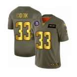 Men's Minnesota Vikings #33 Dalvin Cook Limited Olive Gold 2019 Salute to Service Football Jersey