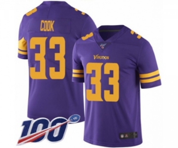 Men's Minnesota Vikings #33 Dalvin Cook Limited Purple Rush Vapor Untouchable 100th Season Football Jersey