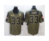 Men's Minnesota Vikings #33 Dalvin Cook Nike Olive 2021 Salute To Service Limited Player Jersey