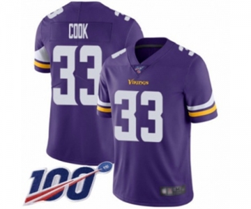 Men's Minnesota Vikings #33 Dalvin Cook Purple Team Color Vapor Untouchable Limited Player 100th Season Football Jersey