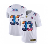 Men's Minnesota Vikings #33 Dalvin Cook White Multi-Color 2020 Football Crucial Catch Limited Football Jersey