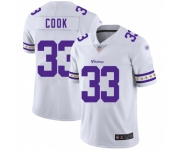 Men's Minnesota Vikings #33 Dalvin Cook White Team Logo Fashion Limited Football Jersey