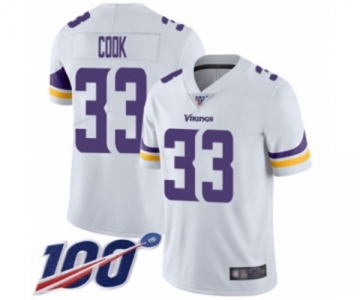 Men's Minnesota Vikings #33 Dalvin Cook White Vapor Untouchable Limited Player 100th Season Football Jersey