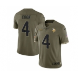 Men's Minnesota Vikings #4 Dalvin Cook 2022 Olive Salute To Service Limited Stitched Jersey