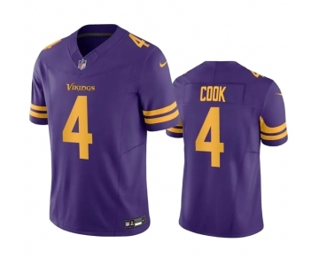 Men's Minnesota Vikings #4 Dalvin Cook Purple 2023 F.U.S.E. Color Rush Stitched Jersey