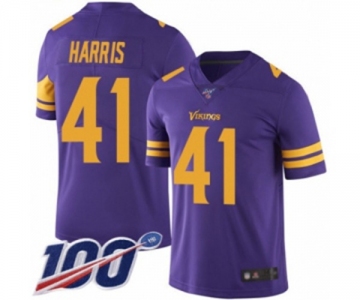 Men's Minnesota Vikings #41 Anthony Harris Limited Purple Rush Vapor Untouchable 100th Season Football Jersey