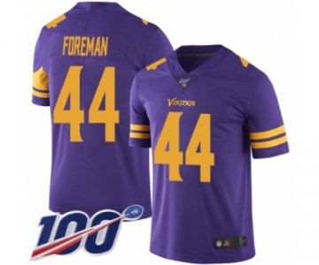 Men's Minnesota Vikings #44 Chuck Foreman Limited Purple Rush Vapor Untouchable 100th Season Football Jersey