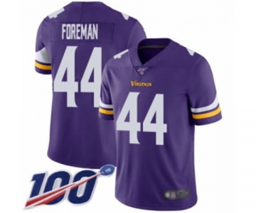 Men's Minnesota Vikings #44 Chuck Foreman Purple Team Color Vapor Untouchable Limited Player 100th Season Football Jersey