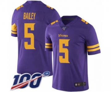 Men's Minnesota Vikings #5 Dan Bailey Limited Purple Rush Vapor Untouchable 100th Season Football Jersey