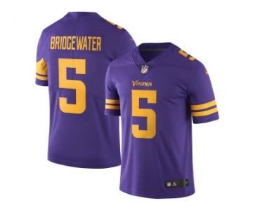 Men's Minnesota Vikings #5 Teddy Bridgewater Nike Purple Color Rush Limited Jersey