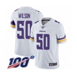 Men's Minnesota Vikings #50 Eric Wilson White Vapor Untouchable Limited Player 100th Season Football Jersey