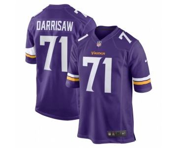 Men's Minnesota Vikings #71 Christian Darrisaw Nike Purple 2021 NFL Draft First Round Pick Game Jersey