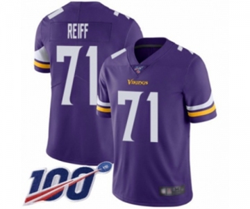 Men's Minnesota Vikings #71 Riley Reiff Purple Team Color Vapor Untouchable Limited Player 100th Season Football Jersey