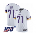 Men's Minnesota Vikings #71 Riley Reiff White Vapor Untouchable Limited Player 100th Season Football Jersey