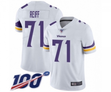 Men's Minnesota Vikings #71 Riley Reiff White Vapor Untouchable Limited Player 100th Season Football Jersey