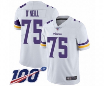 Men's Minnesota Vikings #75 Brian O'Neill White Vapor Untouchable Limited Player 100th Season Football Jersey