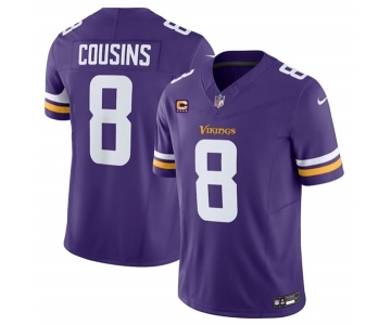 Men's Minnesota Vikings #8 Kirk Cousins Purple 2023 F.U.S.E. With 4-Star C Patch Vapor Untouchable Limited Football Stitched Jersey