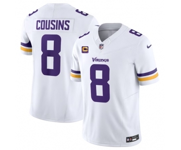 Men's Minnesota Vikings #8 Kirk Cousins White 2023 F.U.S.E. With 4-Star C Patch Vapor Untouchable Limited Football Stitched Jersey