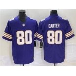 Men's Minnesota Vikings #80 Cris Carter Purple 2023 F.U.S.E. Vapor Untouchable Limited Stitched Jersey