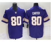 Men's Minnesota Vikings #80 Cris Carter Purple 2023 F.U.S.E. Vapor Untouchable Limited Stitched Jersey