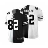 Men's Minnesota Vikings #82 Kyle Rudolph Black V White Peace Split Vapor Untouchable Limited Football Jersey