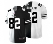 Men's Minnesota Vikings #82 Kyle Rudolph Black V White Peace Split Vapor Untouchable Limited Football Jersey