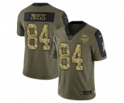 Men's Minnesota Vikings #84 Randy Moss 2021 Olive Camo Salute To Service Limited Stitched Football Jersey