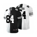 Men's Minnesota Vikings #84 Randy Moss Black V White Peace Split Vapor Untouchable Limited Football Jersey