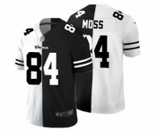 Men's Minnesota Vikings #84 Randy Moss Black V White Peace Split Vapor Untouchable Limited Football Jersey