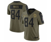 Men's Minnesota Vikings #84 Randy Moss Nike Olive 2021 Salute To Service Retired Player Limited Jersey