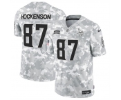 Men's Minnesota Vikings #87 T.J. Hockenson 2024 F.U.S.E Arctic Camo Salute To Service Limited Stitched Football Jersey