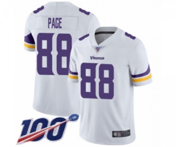 Men's Minnesota Vikings #88 Alan Page White Vapor Untouchable Limited Player 100th Season Football Jersey