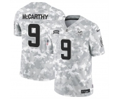 Men's Minnesota Vikings #9 J.J. McCarthy 2024 F.U.S.E Arctic Camo Salute To Service Limited Stitched Football Jersey