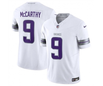 Men's Minnesota Vikings #9 J.J. McCarthy White F.U.S.E. Winter Warrior Limited Football Stitched Jersey