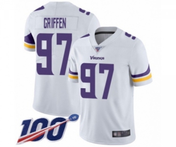 Men's Minnesota Vikings #97 Everson Griffen White Vapor Untouchable Limited Player 100th Season Football Jersey