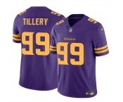 Men's Minnesota Vikings #99 Jerry Tillery Purple 2023 F.U.S.E. Color Rush Untouchable Limited Football Stitched Jersey