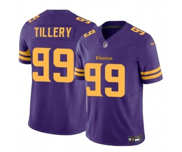 Men's Minnesota Vikings #99 Jerry Tillery Purple 2023 F.U.S.E. Color Rush Untouchable Limited Football Stitched Jersey