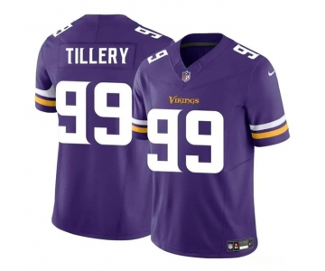 Men's Minnesota Vikings #99 Jerry Tillery Purple 2023 F.U.S.E. Vapor Untouchable Limited Football Stitched Jersey