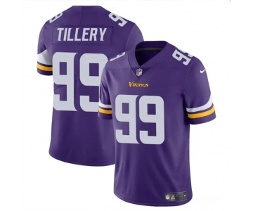 Men's Minnesota Vikings #99 Jerry Tillery Purple Vapor Untouchable Limited Football Stitched Jersey