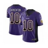 Men's Nike Minnesota Vikings #10 Fran Tarkenton Limited Purple Rush Drift Fashion NFL Jersey