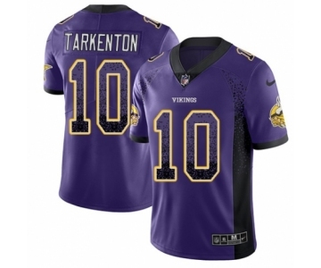 Men's Nike Minnesota Vikings #10 Fran Tarkenton Limited Purple Rush Drift Fashion NFL Jersey