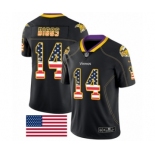 Men's Nike Minnesota Vikings #14 Stefon Diggs Limited Black Rush USA Flag NFL Jersey