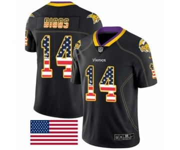 Men's Nike Minnesota Vikings #14 Stefon Diggs Limited Black Rush USA Flag NFL Jersey