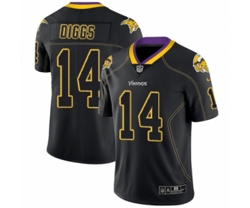 Men's Nike Minnesota Vikings #14 Stefon Diggs Limited Rush Lights Out Black NFL Jersey