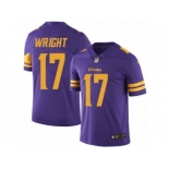 Men's Nike Minnesota Vikings #17 Jarius Wright Limited Purple Rush NFL Jersey