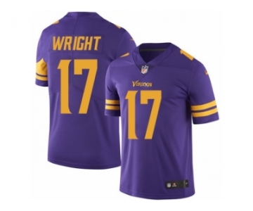 Men's Nike Minnesota Vikings #17 Jarius Wright Limited Purple Rush NFL Jersey