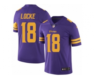 Men's Nike Minnesota Vikings #18 Jeff Locke Limited Purple Rush NFL Jersey