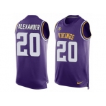 Men's Nike Minnesota Vikings #20 Mackensie Alexander Limited Purple Player Name & Number Tank Top NFL Jersey