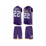 Men's Nike Minnesota Vikings #22 Harrison Smith Limited Purple Tank Top Suit NFL Jersey