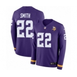 Men's Nike Minnesota Vikings #22 Harrison Smith Limited Purple Therma Long Sleeve NFL Jersey